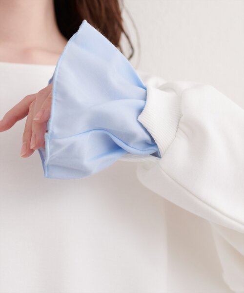 natural couture（ナチュラルクチュール）の「フリルレイヤードプルオーバー（スウェット・レディース・オフホワイト/グレー/チャコールグレー・FREE）」の13枚目の写真