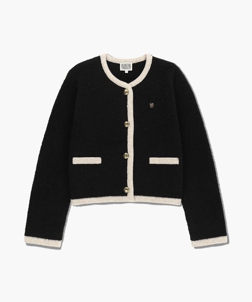 MARITHE + FRANCOIS GIRBAUD(マリテフランソワジルボー)の「W BOUCLE KNIT ROUND NECK CARDIGAN(カーディガン/ボレロ・レディース・Black/アイボリー・MEDIUM/SMALL)」の7枚目の写真