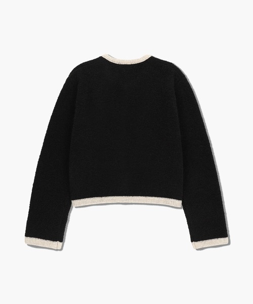 MARITHE + FRANCOIS GIRBAUD(マリテフランソワジルボー)の「W BOUCLE KNIT ROUND NECK CARDIGAN(カーディガン/ボレロ・レディース・Black/アイボリー・MEDIUM/SMALL)」の8枚目の写真