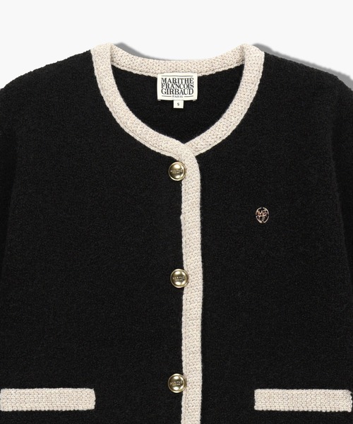 MARITHE + FRANCOIS GIRBAUD(マリテフランソワジルボー)の「W BOUCLE KNIT ROUND NECK CARDIGAN(カーディガン/ボレロ・レディース・Black/アイボリー・MEDIUM/SMALL)」の9枚目の写真