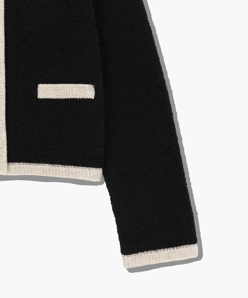 MARITHE + FRANCOIS GIRBAUD(マリテフランソワジルボー)の「W BOUCLE KNIT ROUND NECK CARDIGAN(カーディガン/ボレロ・レディース・Black/アイボリー・MEDIUM/SMALL)」の11枚目の写真