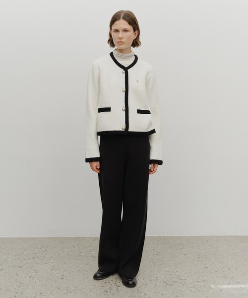 MARITHE + FRANCOIS GIRBAUD(マリテフランソワジルボー)の「W BOUCLE KNIT ROUND NECK CARDIGAN(カーディガン/ボレロ・レディース・Black/アイボリー・MEDIUM/SMALL)」の15枚目の写真