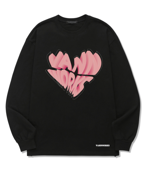 VANNWORKS(バンワークス)の「ハートオブマイン ロングスリーブ (VLS0060) ブラック(Tシャツ/カットソー・レディース・その他・SMALL/MEDIUM/LARGE/X-LARGE/XX-LARGE)」の1枚目の写真