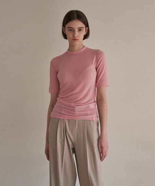 ADAUL(アダウル)の「ウェアラブルスリムフィットTシャツ - ピンク(Tシャツ/カットソー・レディース・その他・SMALL/MEDIUM)」の1枚目の写真