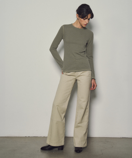 CITTA(シータ)の「ダブルニーブーツカットワークパンツ_CTB529(ベージュ)(その他パンツ・レディース・ベージュ・SMALL/MEDIUM/LARGE)」の2枚目の写真