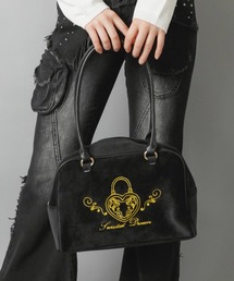 SPINNS | ベロアボストンバッグ/刺繍ロゴ(ボストンバッグ)