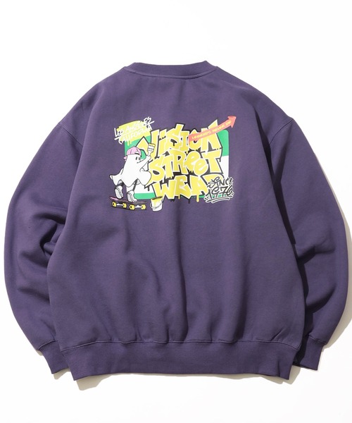 VISION STREET WEAR（ヴィジョンストリートウェア）の「【VISION STREET WEAR/ヴィジョンストリートウェア】Graffiti Ghost Sticker  Print Sweat/グラフィティ ゴースト ステッカー プリント スウェット（スウェット・メンズ・ライトグレー/ブラック/バイオレット・LL/M/L）」の3枚目の写真