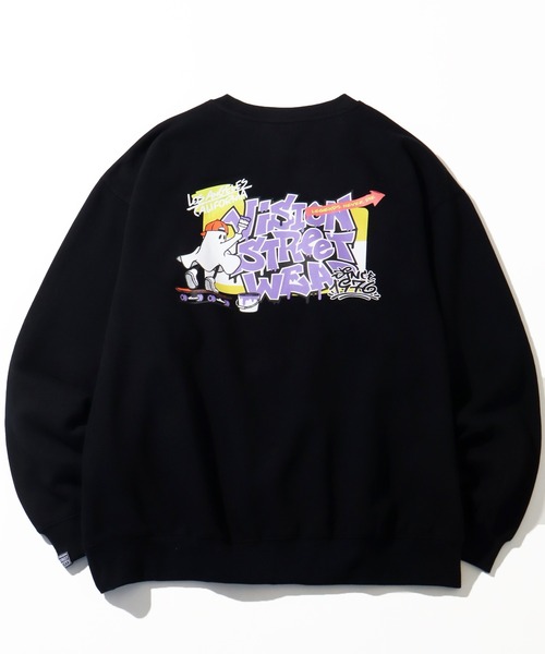 VISION STREET WEAR（ヴィジョンストリートウェア）の「【VISION STREET WEAR/ヴィジョンストリートウェア】Graffiti Ghost Sticker  Print Sweat/グラフィティ ゴースト ステッカー プリント スウェット（スウェット・メンズ・ライトグレー/ブラック/バイオレット・LL/M/L）」の2枚目の写真