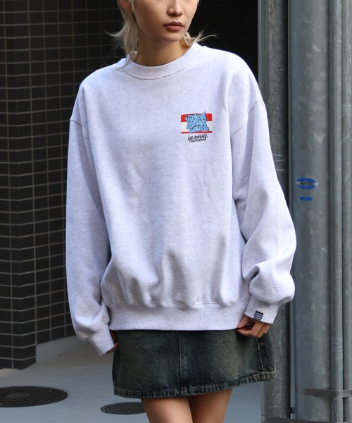 VISION STREET WEAR（ヴィジョンストリートウェア）の「【VISION STREET WEAR/ヴィジョンストリートウェア】Graffiti Ghost Sticker  Print Sweat/グラフィティ ゴースト ステッカー プリント スウェット（スウェット・メンズ・ライトグレー/ブラック/バイオレット・LL/M/L）」の5枚目の写真
