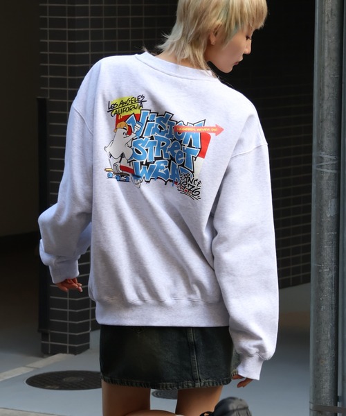 VISION STREET WEAR（ヴィジョンストリートウェア）の「【VISION STREET WEAR/ヴィジョンストリートウェア】Graffiti Ghost Sticker  Print Sweat/グラフィティ ゴースト ステッカー プリント スウェット（スウェット・メンズ・ライトグレー/ブラック/バイオレット・LL/M/L）」の8枚目の写真