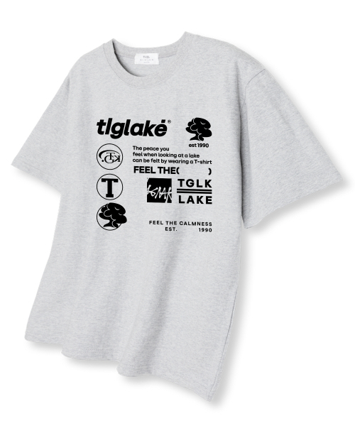 TI.GLAKE(ティーグレイク)の「エレメンツオーバーサイズ半袖Tシャツライトグレー(Tシャツ/カットソー・メンズ・その他・LARGE/X-LARGE/XX-LARGE)」の1枚目の写真