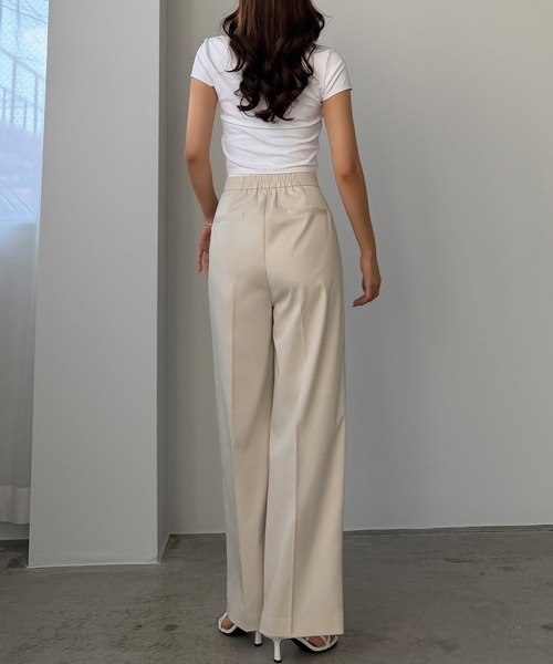 Louere(ルエレ)の「ダブルウエストパンツ(スラックス・レディース・ブラック/アイボリー/チャコール・SMALL/MEDIUM/LARGE/X-LARGE)」の17枚目の写真
