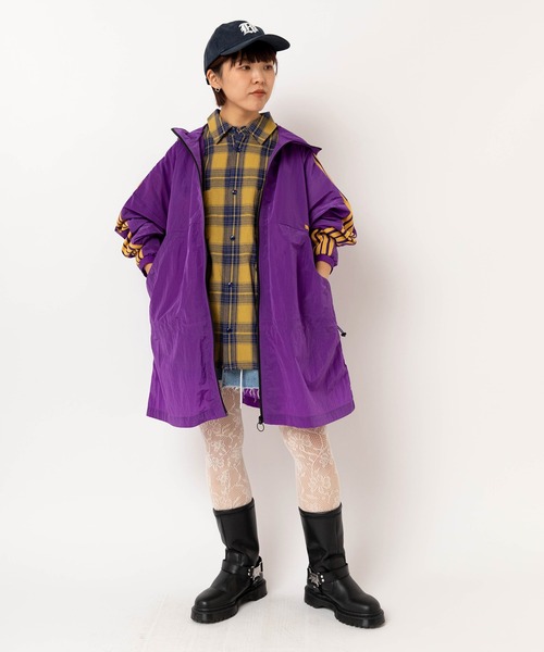 RNA(アールエヌエー)の「J2177 トラックハーフジャケットコート(ナイロンジャケット・レディース・グレー/グリーン/パープル・MEDIUM)」の21枚目の写真