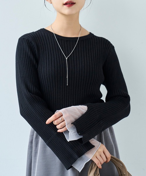 ENFOLD レイヤー　リブニットプルオーバー 未使用❗️ ENFOLD（エンフォルド）の「アシンメレイヤードニットプルオーバー