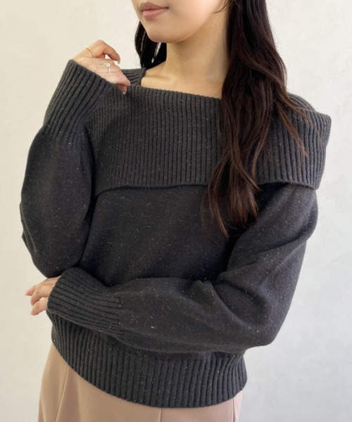 MISCH MASCH(ミッシュマッシュ)の「2025秋冬新作 一部店舗限定 オフショル風アシメニットプルオーバー(ニット/セーター・レディース・ライトグレー/チャコールグレー/ブルー・フリ-)」の21枚目の写真