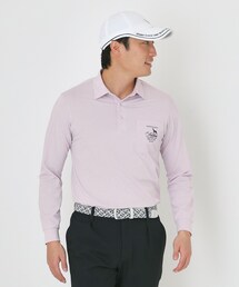 adabat（アダバット）の「吸水速乾シャンブレーストライプ長袖ポロシャツ（ポロシャツ）」