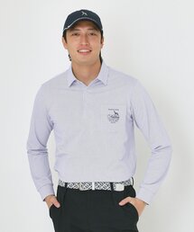 adabat（アダバット）の「吸水速乾シャンブレーストライプ長袖ポロシャツ（ポロシャツ）」