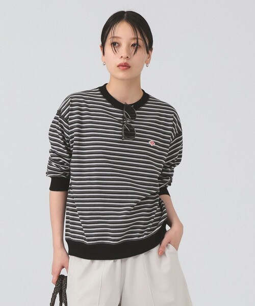 グレーと黒のストライプ長袖カットソー DANTON / ストライプ ロングスリーブ Tシャツ（Tシャツ/カットソー
