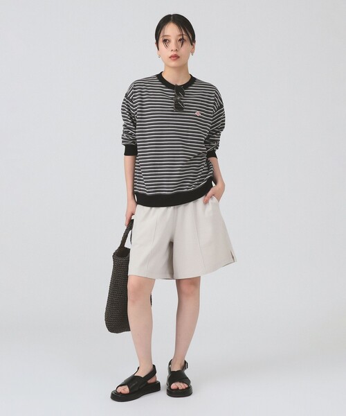 Ray BEAMS（レイビームス）の「DANTON / ストライプ ロングスリーブ Tシャツ（Tシャツ/カットソー・レディース・ブルー/チャコールグレー/オフホワイト・MEDIUM/SMALL）」の4枚目の写真