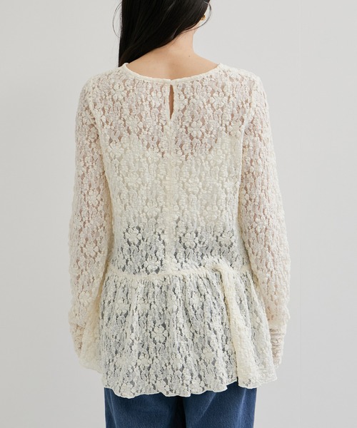 ペプラムレーストップス（Tシャツ/カットソー）｜LE CERCLE par rope