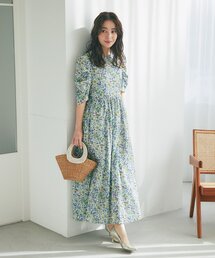 La boutique BonBon | 【２月中にお届け！・春気分先取り】小花プリントギャザースリーブワンピース(ワンピース)