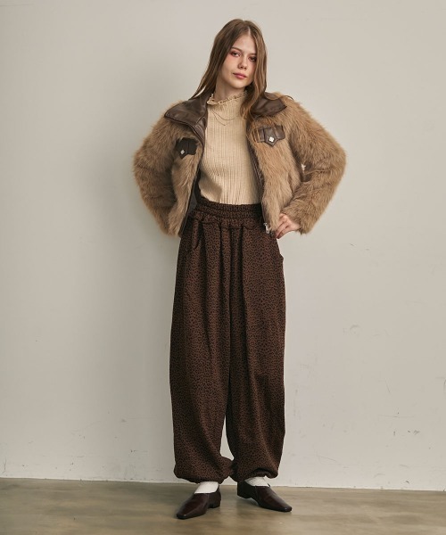 Clum(クルム)の「レオパードパターンバルーンスウェットパンツ(スウェットパンツ・レディース・ブラウン系/グレー系・FREE)」の10枚目の写真