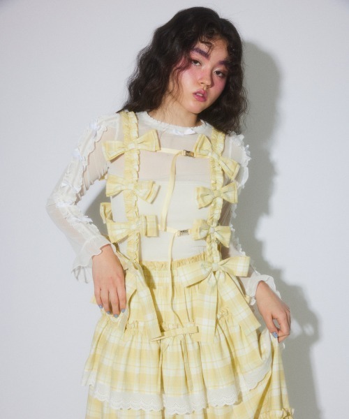 Candy Stripper（キャンディストリッパー）の「HOLD ME RIBBON ハーネス（その他トップス・レディース・ライトブルー/イエロー/ブラック・FREE）」の4枚目の写真