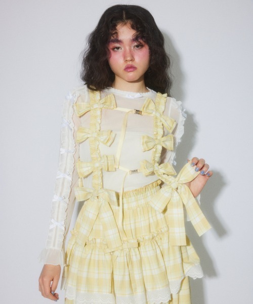 Candy Stripper（キャンディストリッパー）の「HOLD ME RIBBON ハーネス（その他トップス・レディース・ライトブルー/イエロー/ブラック・FREE）」の5枚目の写真