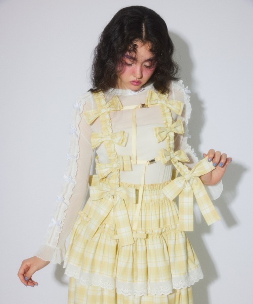 Candy Stripper（キャンディストリッパー）の「HOLD ME RIBBON ハーネス（その他トップス・レディース・ライトブルー/イエロー/ブラック・FREE）」の6枚目の写真