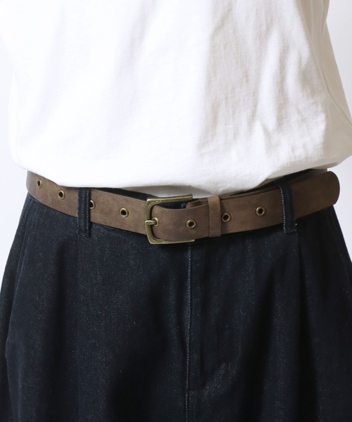 VISION STREET WEAR（ヴィジョンストリートウェア）の「VISION STREET WEAR（ヴィジョンストリートウェア）STUDDED BELT/ロゴスタッズ フェイクレザーベルト/ユニセックス（ベルト・メンズ・ブラウン/ブラック・FREE）」の9枚目の写真