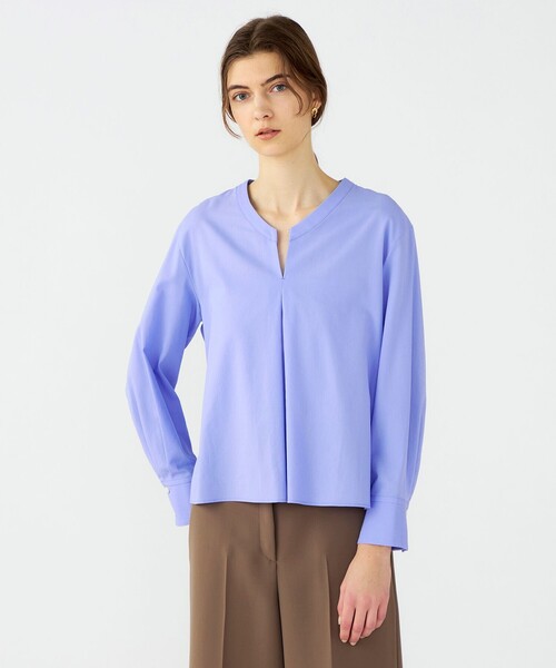 BALLSEY（ボールジィ）の「ジュエルコットン ワイドボウタイブラウス（シャツ/ブラウス・レディース・グリーン/ホワイト/ライトブルー・36）」の5枚目の写真