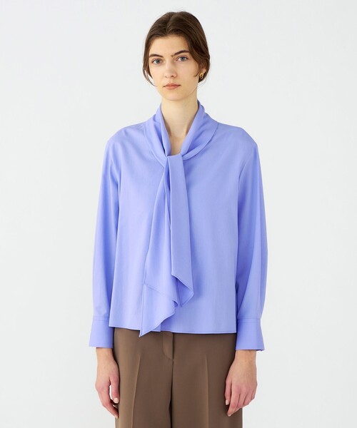 BALLSEY（ボールジィ）の「ジュエルコットン ワイドボウタイブラウス（シャツ/ブラウス・レディース・グリーン/ホワイト/ライトブルー・36）」の6枚目の写真