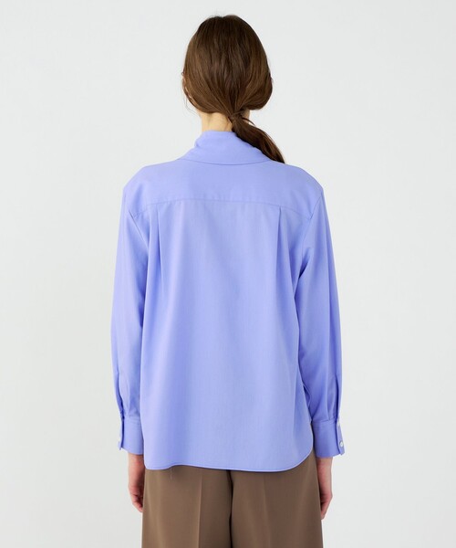 BALLSEY（ボールジィ）の「ジュエルコットン ワイドボウタイブラウス（シャツ/ブラウス・レディース・グリーン/ホワイト/ライトブルー・36）」の8枚目の写真