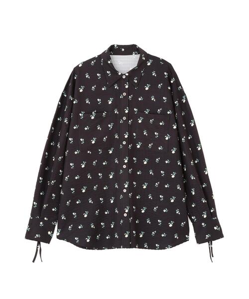 N.（N. Natural Beauty Basic）（エヌエヌナチュラルビューティーベーシック）の「フラワープリント SETUP シャツ（シャツ/ブラウス・レディース・イエロー系その他/ブラック系その他・ﾌﾘ-）」の4枚目の写真