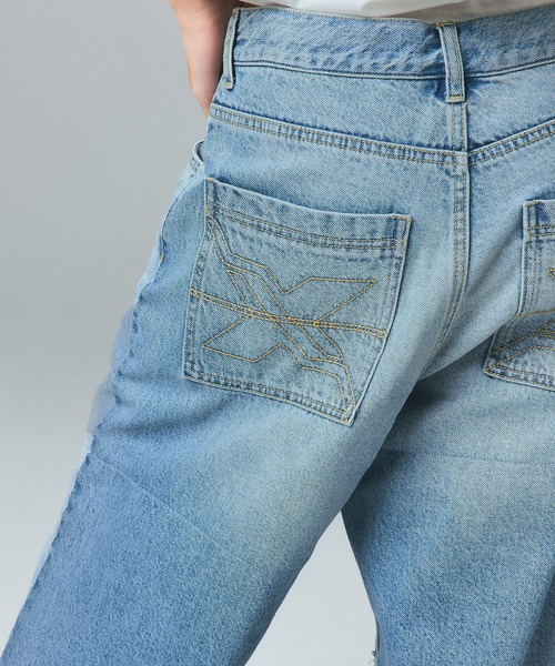 X-girl(エックスガール)の「FADED CAMO LAYERED PANTS(デニムパンツ・レディース・ブラック/ライトインディゴブルー・XS/S/M)」の16枚目の写真