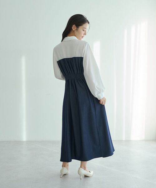 YECCA VECCA(イェッカヴェッカ)の「ベアドッキングワンピース(ワンピース・レディース・ネイビー/ブラウン/アイボリー・FREE)」の19枚目の写真