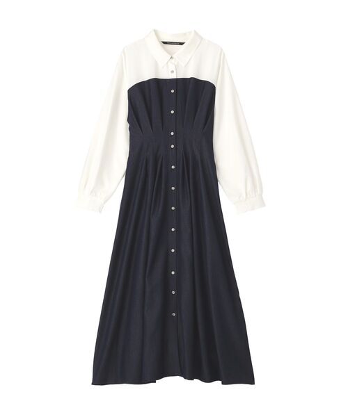 YECCA VECCA(イェッカヴェッカ)の「ベアドッキングワンピース(ワンピース・レディース・ネイビー/ブラウン/アイボリー・FREE)」の4枚目の写真