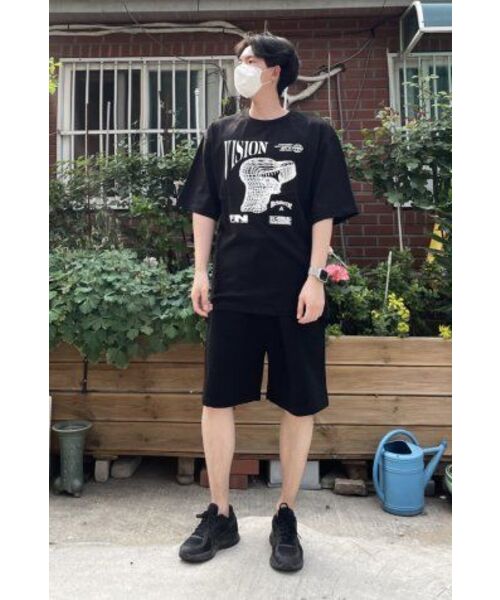 ATTENTIONROW（アテンションロー）の「22SS07AT003ビジョンvrプリントレギュラーオーバーフィット半袖（ブラック）（Tシャツ/カットソー・メンズ・その他・1）」の2枚目の写真