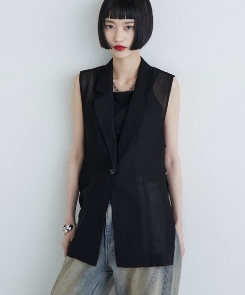 Lui's（ルイス）の「メッシュベスト（ベスト・レディース・チャコールグレー/ブラック・FREE）」の6枚目の写真