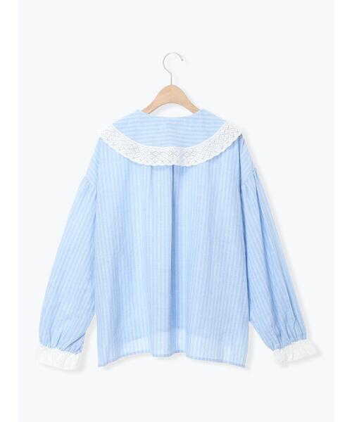 今季新作 レース シャツ　未使用　1.8万 2WAY】レースBig襟取り外しブラウス（シャツ/ブラウス）｜Samansa Mos2