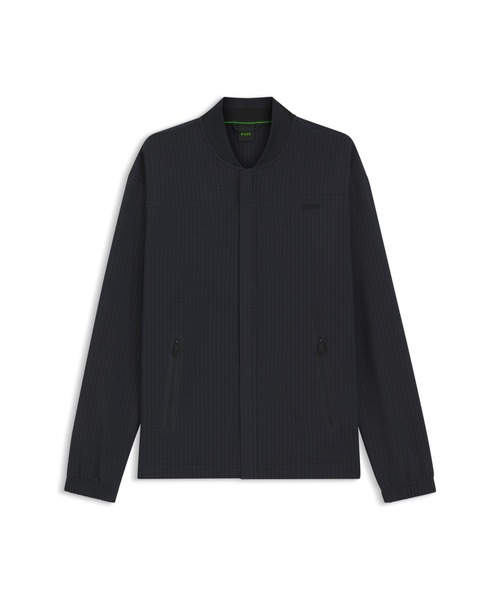 BOSS（ボス）の「ワッフルストラクチャード スウェットシャツ フレームジップ（スウェット・メンズ・ダークブルー・L/S/M/XS）」の2枚目の写真