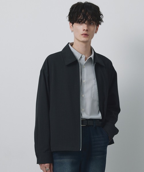 CIYOT（シヨウト）の「【CIYOT-シヨウト-】ショート丈 ジップアップ ルーズ シャツ ブルゾン / 速乾・UVカット・イージーケア（ブルゾン・メンズ・ブラウン/グレー/ダークネイビー/スミクロ・L/M/S）」の6枚目の写真