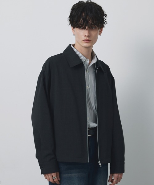 CIYOT（シヨウト）の「【CIYOT-シヨウト-】ショート丈 ジップアップ ルーズ シャツ ブルゾン / 速乾・UVカット・イージーケア（ブルゾン・メンズ・ブラウン/グレー/ダークネイビー/スミクロ・L/M/S）」の8枚目の写真