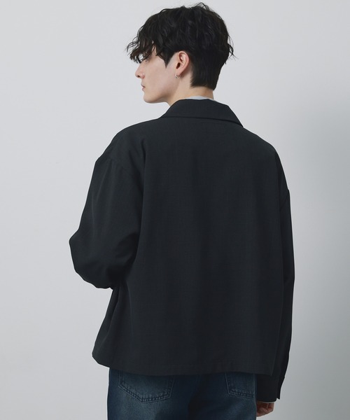 CIYOT（シヨウト）の「【CIYOT-シヨウト-】ショート丈 ジップアップ ルーズ シャツ ブルゾン / 速乾・UVカット・イージーケア（ブルゾン・メンズ・ブラウン/グレー/ダークネイビー/スミクロ・L/M/S）」の10枚目の写真