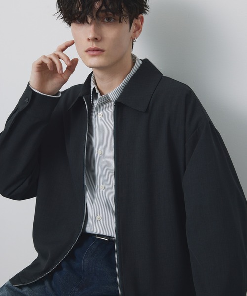 CIYOT（シヨウト）の「【CIYOT-シヨウト-】ショート丈 ジップアップ ルーズ シャツ ブルゾン / 速乾・UVカット・イージーケア（ブルゾン・メンズ・ブラウン/グレー/ダークネイビー/スミクロ・L/M/S）」の12枚目の写真