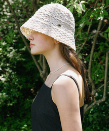 NONLOCAL（ノンローカル）の「Crochet Knit Bonnet Hat - Light Beige（ハット）」