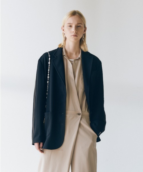 Muel Chic(ミュエルシック)の「Liora Jersey tailored リオラジャージテーラード(テーラードジャケット・レディース・ブラック/ネイビー/アイボリー・FREE)」の11枚目の写真