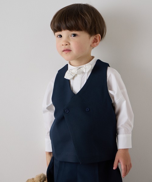 riziere(リジェール)の「アシンメトリーデザインベスト(スーツベスト・キッズ・ブラウン/ネイビー/カーキ系/グレー/ライトブラウン/ブラック・90/100/110/120/130/140/150/160)」の6枚目の写真