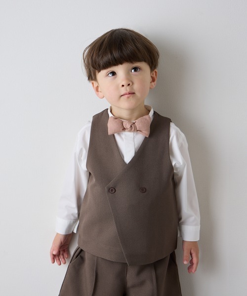 riziere(リジェール)の「アシンメトリーデザインベスト(スーツベスト・キッズ・ブラウン/ネイビー/カーキ系/グレー/ライトブラウン/ブラック・90/100/110/120/130/140/150/160)」の4枚目の写真