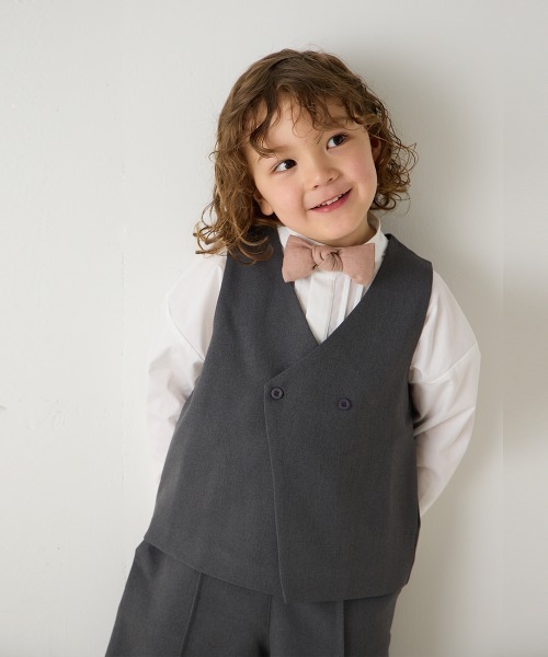 riziere(リジェール)の「アシンメトリーデザインベスト(スーツベスト・キッズ・ブラウン/ネイビー/カーキ系/グレー/ライトブラウン/ブラック・90/100/110/120/130/140/150/160)」の3枚目の写真